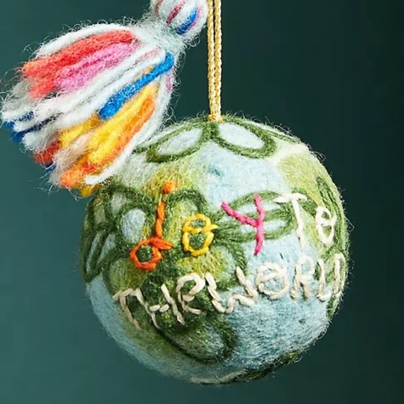 Anthropologie Joy To The World Unity Ornament - Picture 2 of 2
